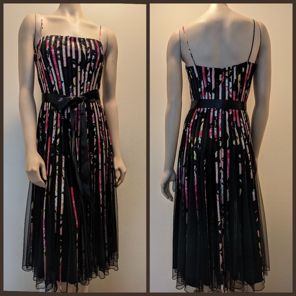 JS Collections Ribbon Trim Mesh Dress Sz 12